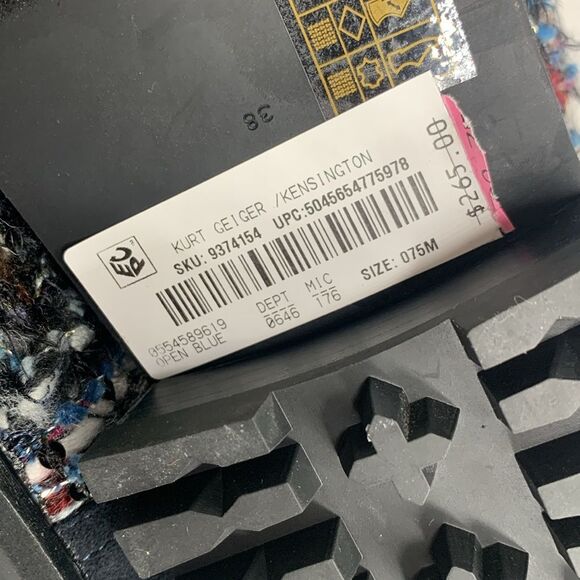 Kurt Geiger London Kensington tweed lug combat ankle boot NWT - Picture 14 of 14